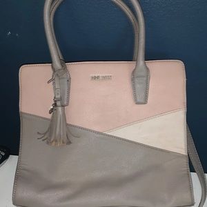 Nine West Grey Satchel with Pink/White
